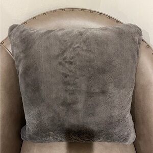 Restoration Hardware Faux Fur Graphite Gray Throw Pillow